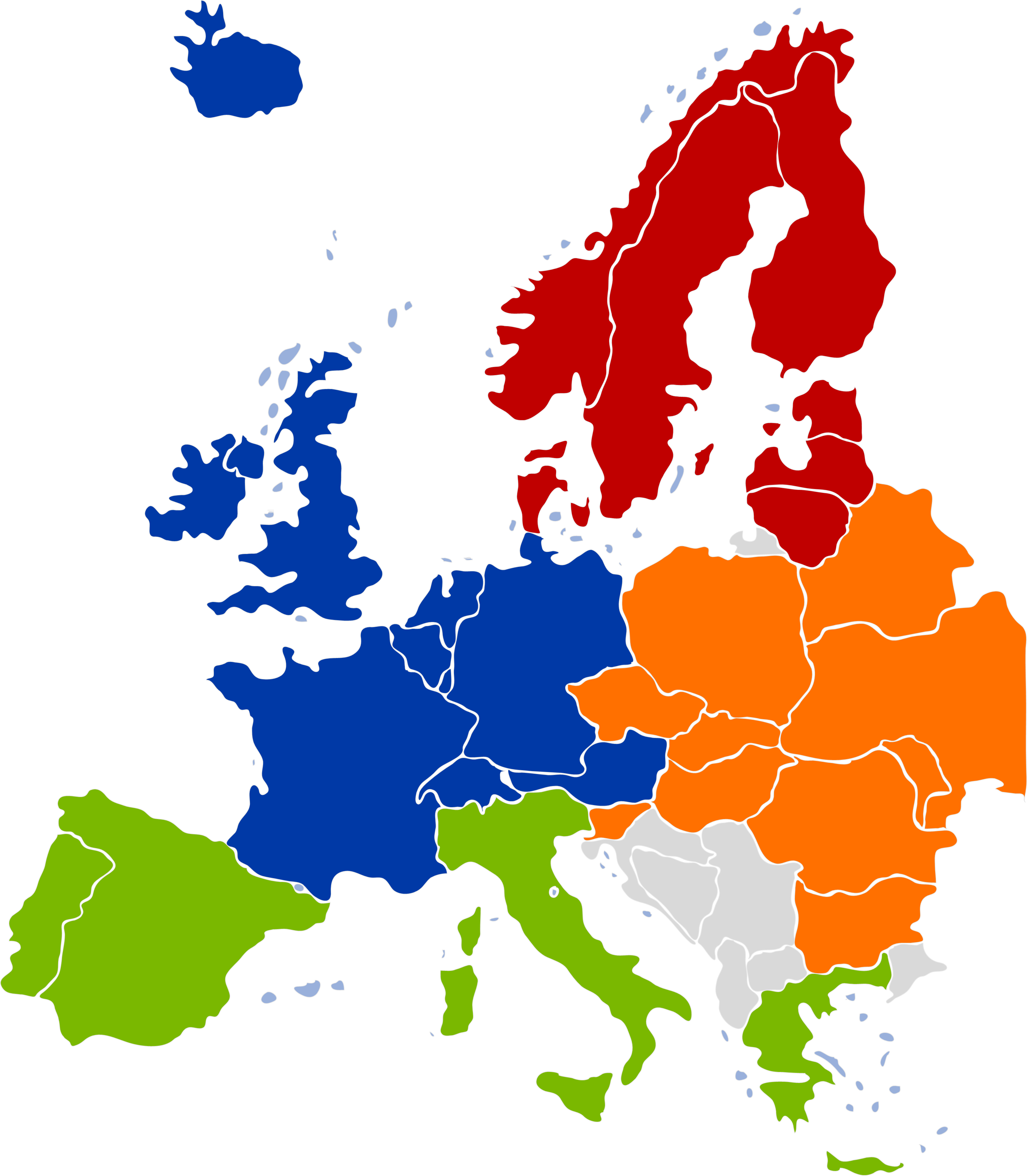 Country coverage of regional partners